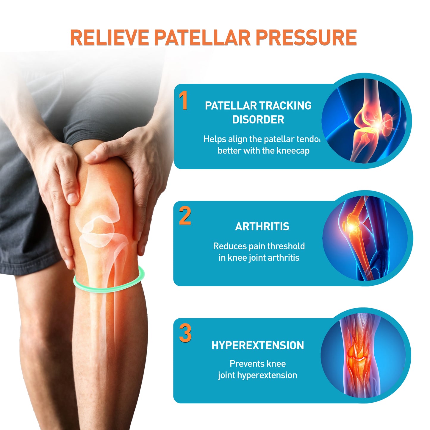 Patella Bands White (1 Pair)